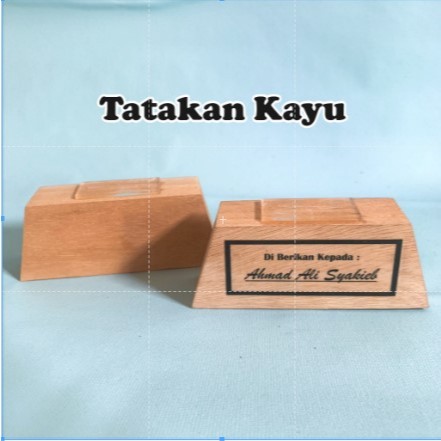 Tatakan Kayu Base Kayu Tatakan Plakat Akrilik Alas Vandel 5  cm x 10 cm