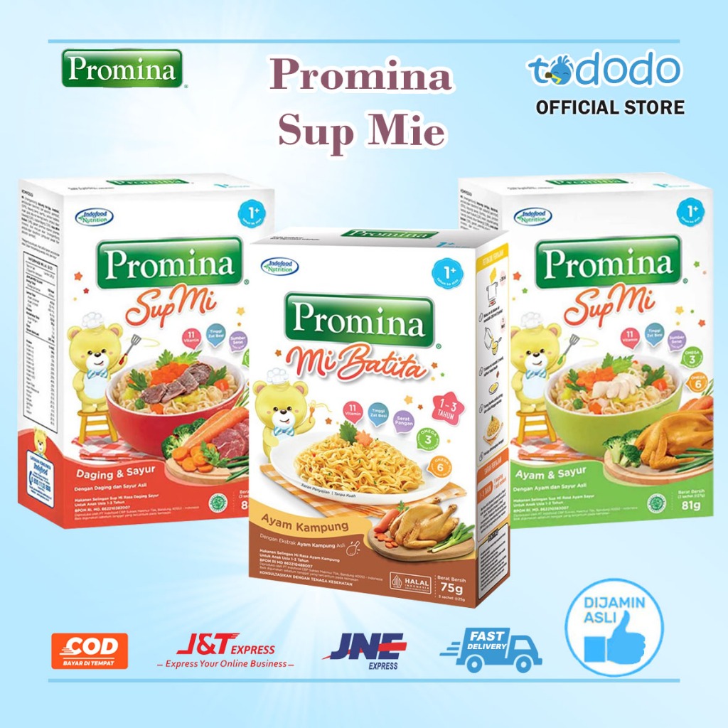 Mie MPASI Anak Bayi 1 Tahun Promina Sup Mi Ayam Sayur/Ayam Kampung/Daging Sayur