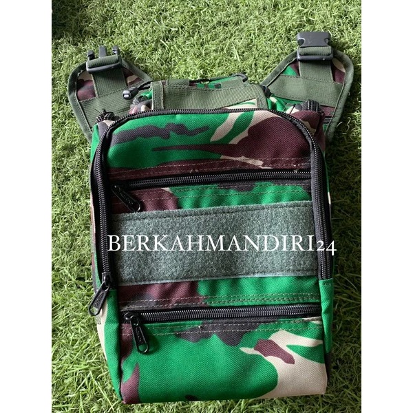 Tas Selempang Kotak Tactical TNI Tas Selendang Pria Army Cordura Velcro
