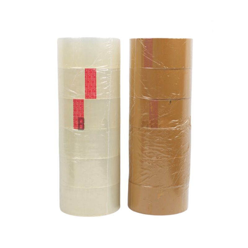 

Lakban Goldtape bening 2inch / plakban OPP transparan goldtape/slop core merah(48mm x 90yard)