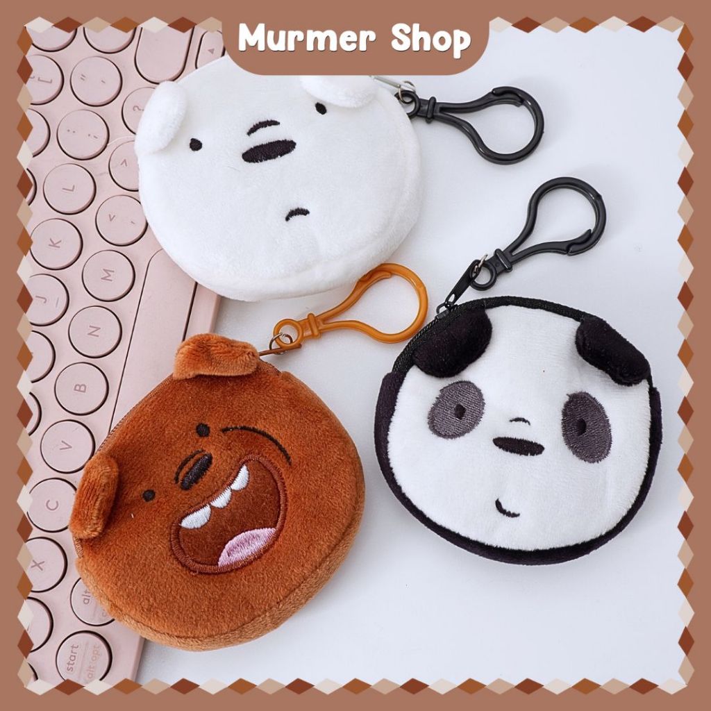 Dompet Koin Plushy We Bare Bear Mini V2 Pouch WBB Coin Gantungan Dompet