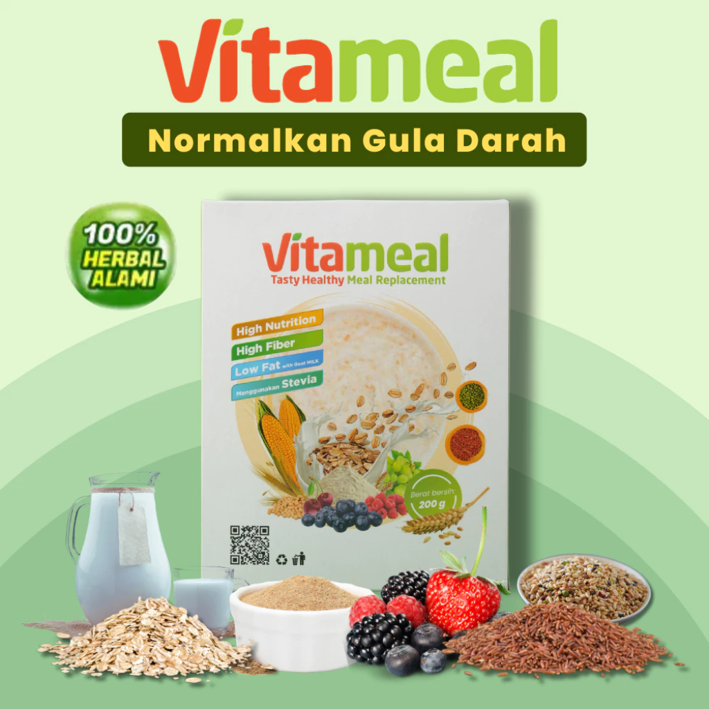 

Vitameal Sereal Diet Pengganti Makan Obat Diabetes Penurun Gula Darah Tinggi Secara Alami 1 Box