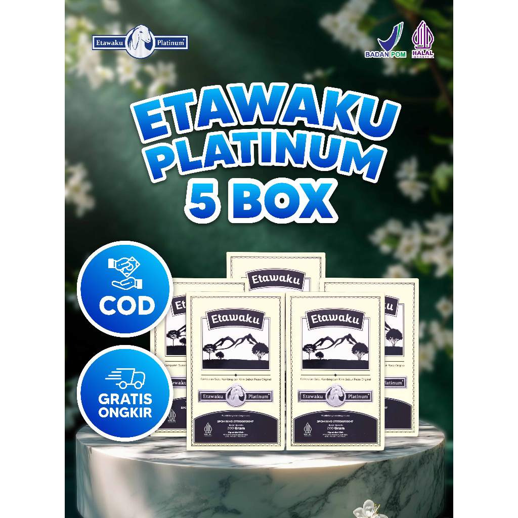 

Susu Etawaku Platinum Original Bantu Atasi Masalah Pernapasan Tulang dan Sendi Paket 5 Box Isi 200gr