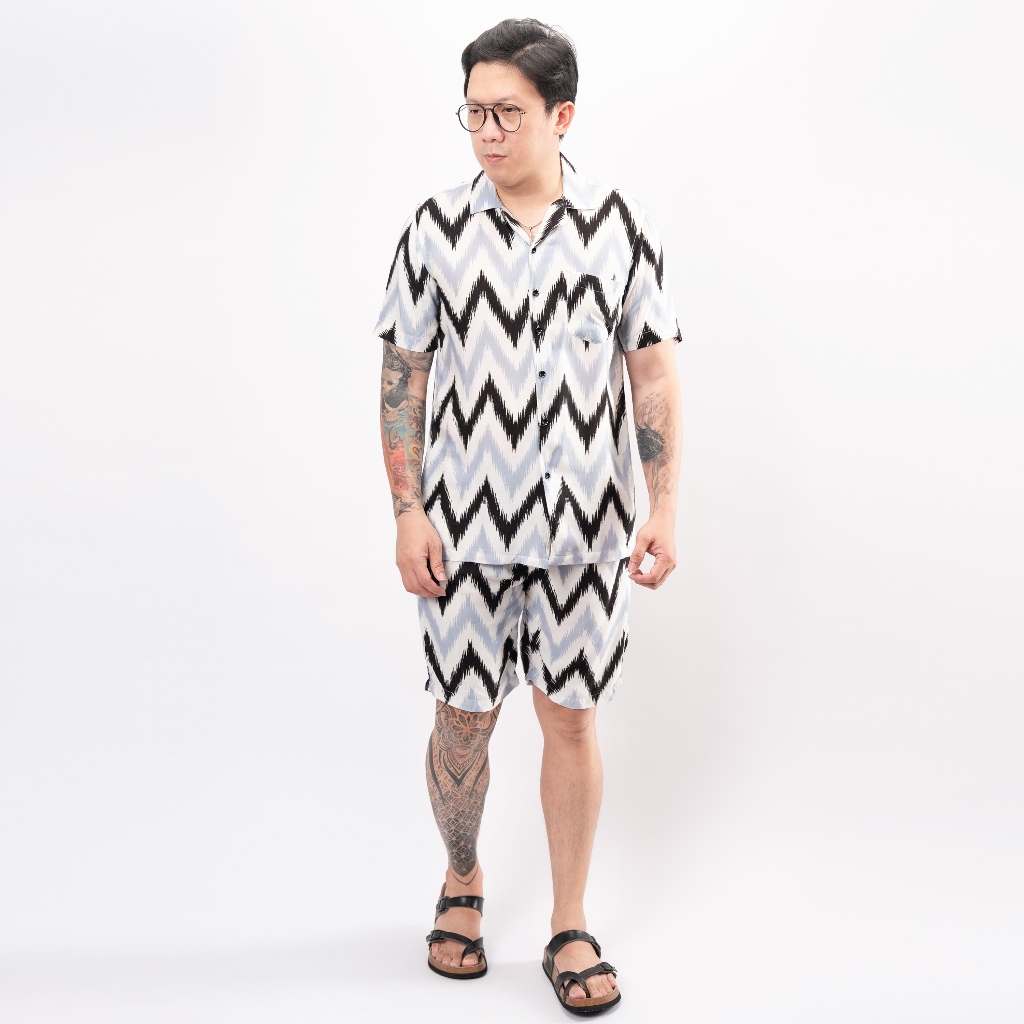 BESTPROMO Jane Frey Clothing Kemeja oneset Piyama Pria Freypv 8074 Reguler Fit Set Motif M-XL Kemeja