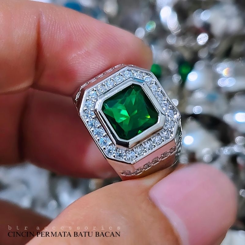 CINCIN SILVER PRIA BATU PERMATA PREMIUM MEWAH 003