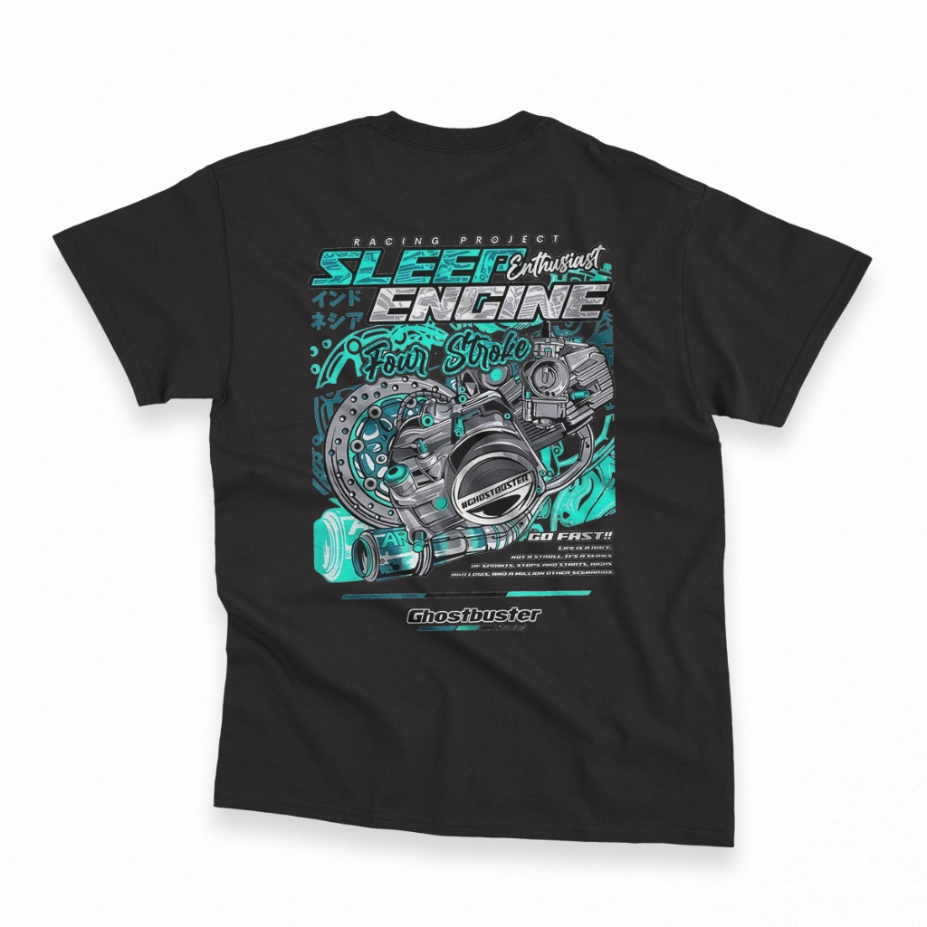 KAOS T-SHIRT RACING SLEEP ENGINE FOUR STROKE