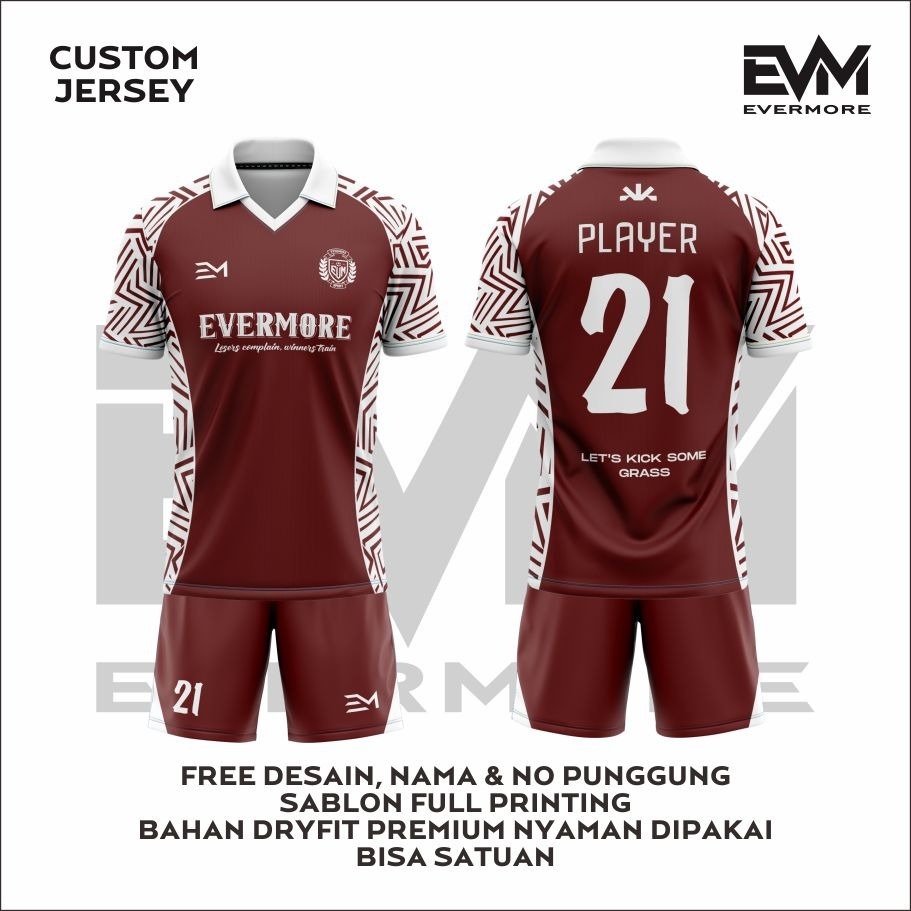 Jersey ALABAMA CRIMSON maroon putih Bisa Satuan Bebas Custom EVM Apparel