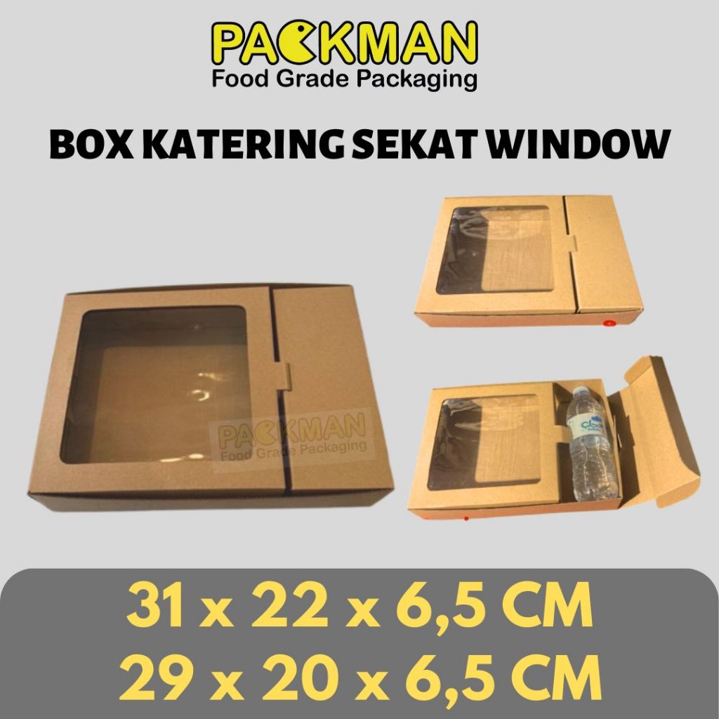 KARDUS KATERING SEKAT WINDOW / KOTAK MAKANAN / BOX KARTON CORUGATED DIE CUT E-FLUTE / HAMPERS
