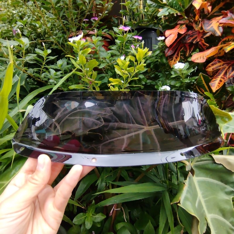 visor topi batok lampu yamaha v80 robot hitam smoke