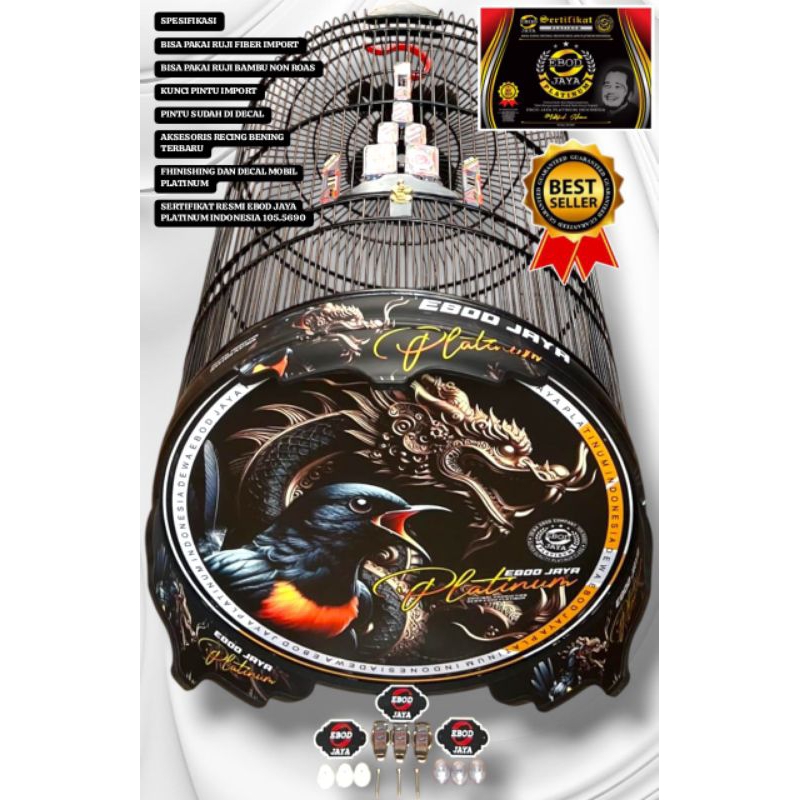 Sangkar Murai Ebod Jaya PVC Water Decal No 2 Fullset