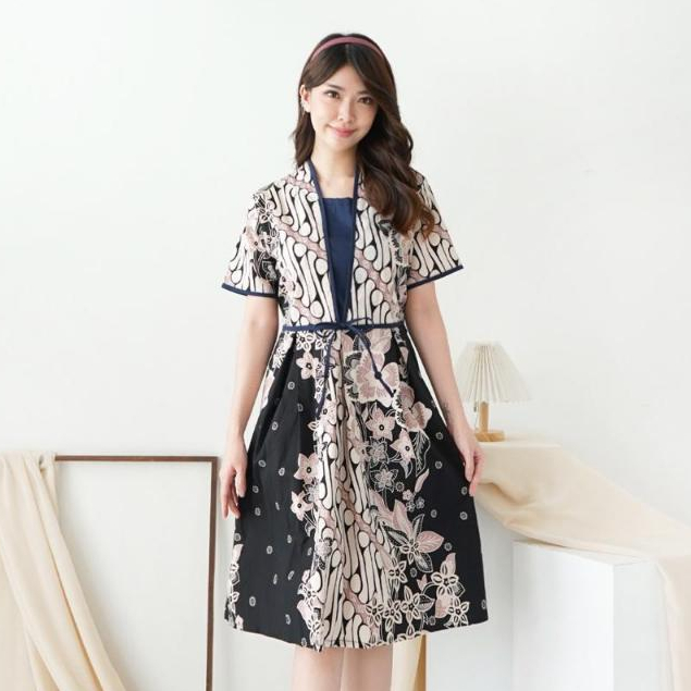 Dress Batik Flare Kemben Berpita