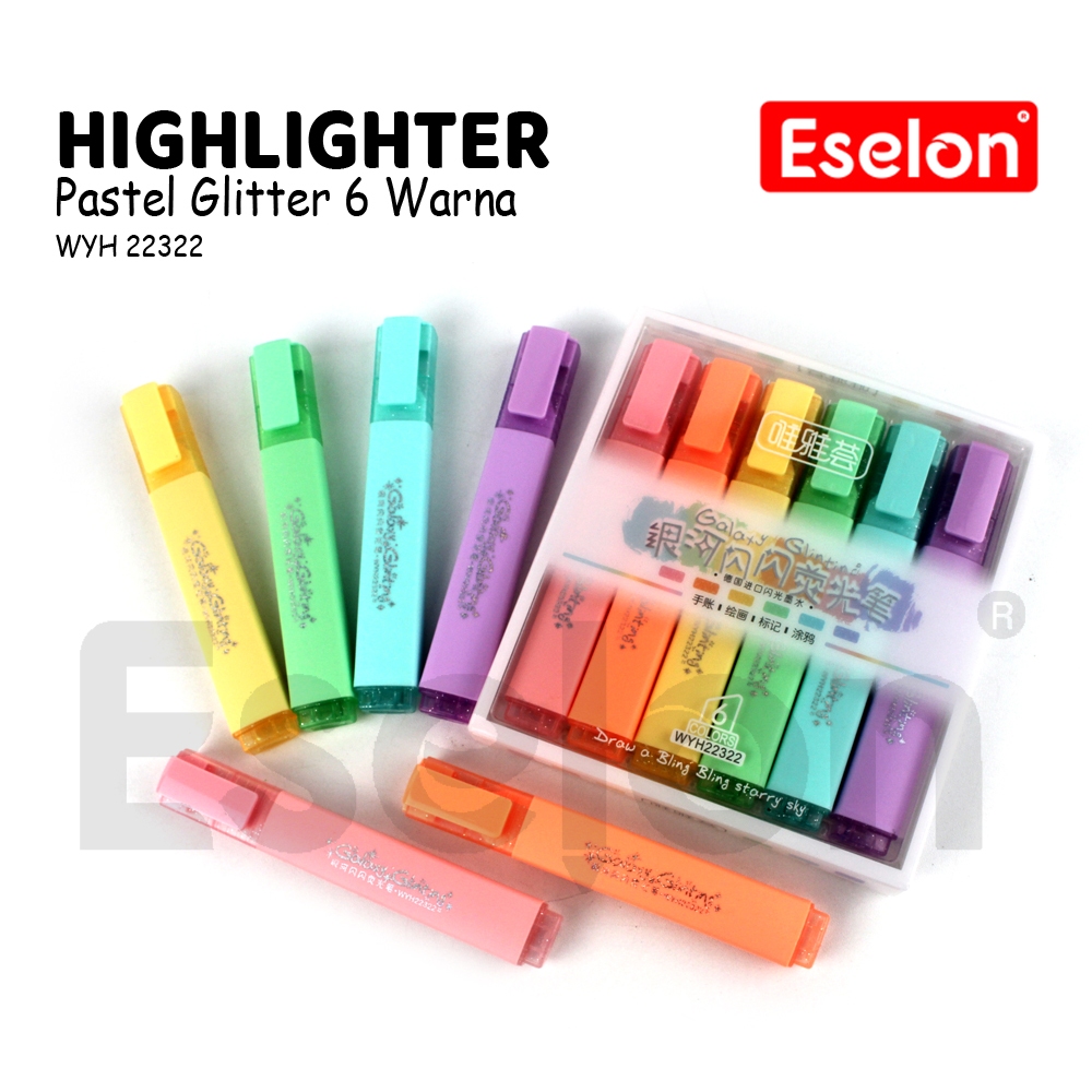 

6pcs Stabillo GLITTER WYH-2232 /1 Pak Stabillo GLITTER 6 Warna Pastel