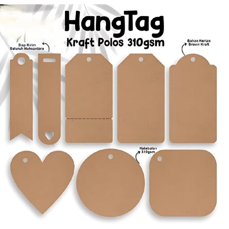 

hangtag polos tebal craft isi 50 pcs Lebel baju hangtag polos siap pakai