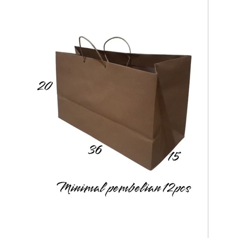 

Paper bag coklat P36 L15 T20 Paperbag coklat polos Paperbag polos Tas kertas