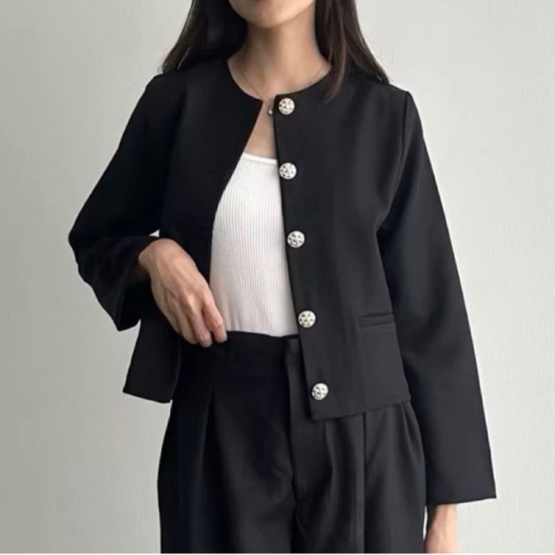 Belva blazer | Blazer Crop | Blazer wanita korean style | Blazer casual Blazer bahan semi woll | Bla