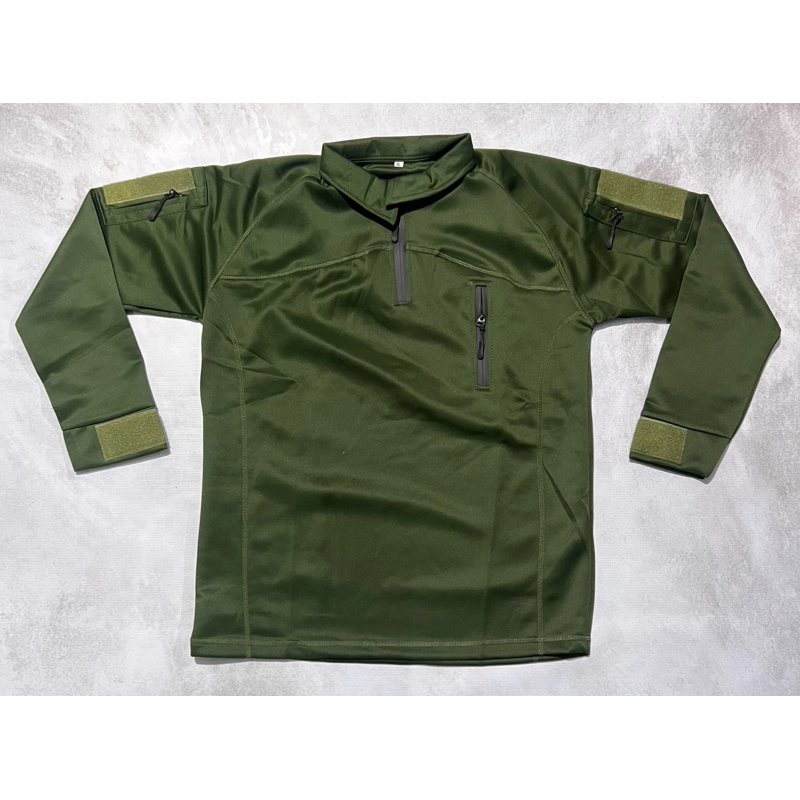Kaos BDU Tactical Scuba Panjang Hijau Army /Baju Scuba Panjang Hijau