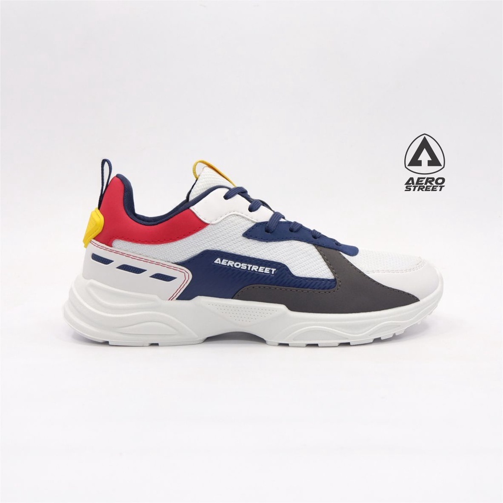 Aerostreet 40-43 Riku Putih Biru Tua Merah - Sepatu Sneakers Sport 21HH31