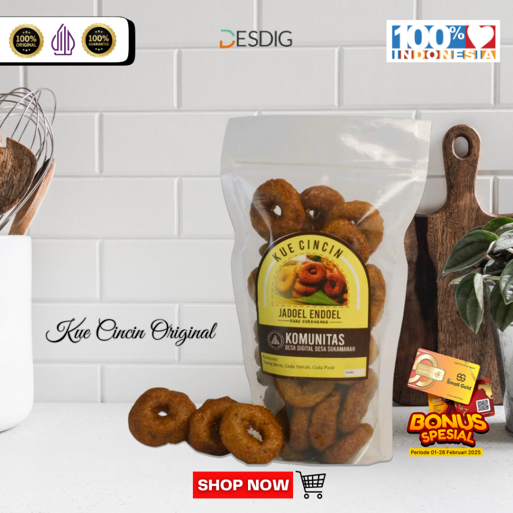 

Kue Cincin (Kue Ali) Original - Camilan - Snack - Manis - Oleh-oleh Khas Desa Sukamanah
