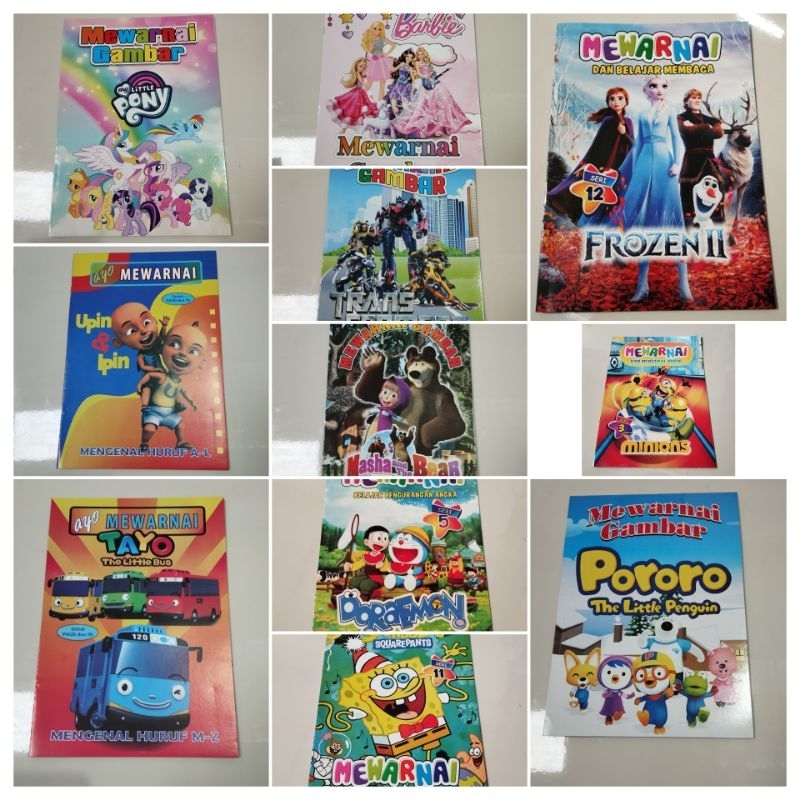 Buku Mewarnai Gambar Kartun, Robot, Super Hero, Animasi ( Ukuran Besar)