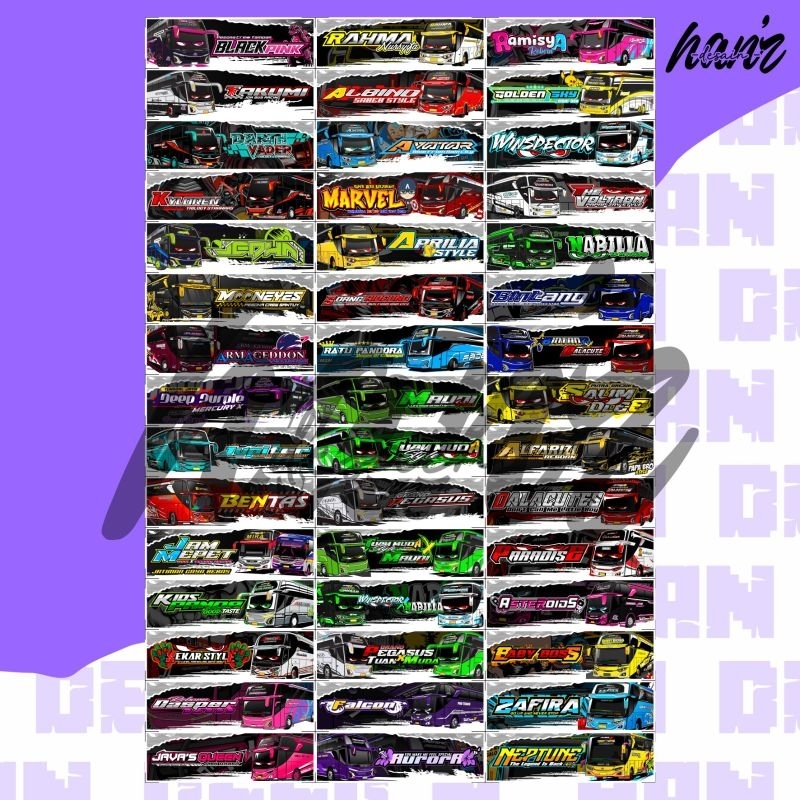 

(free stiker) CETAK STICKER BUSMANIA TERBARU JB5 STROBO STIKER MINIATUR BUS TELOLET TERMURAH