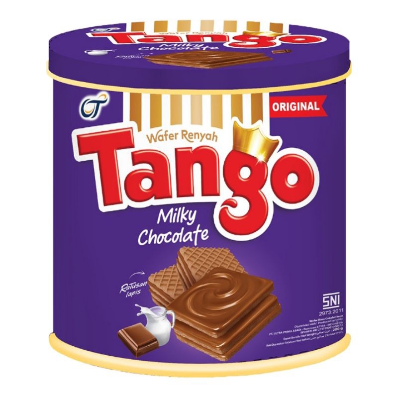 

Tango wafer cokelat milky kaleng 200 g