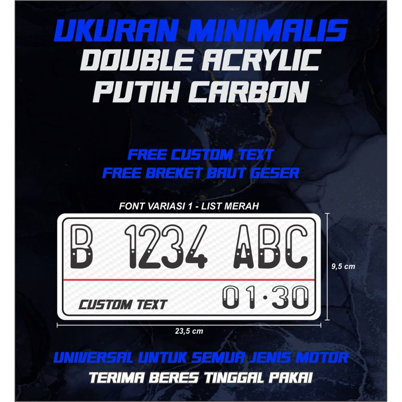 plat nomor akrilik double plat minimalis | PLAT NOMOR MOTOR AKRILIK