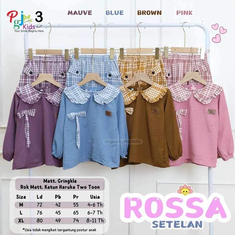ROSSA SETELAN ANAK FREE TAS PEREMPUAN UMUR 4-11 TAHUN BAJU LEBARAN KEKINIAN TERBARU 2025 BY PGJ