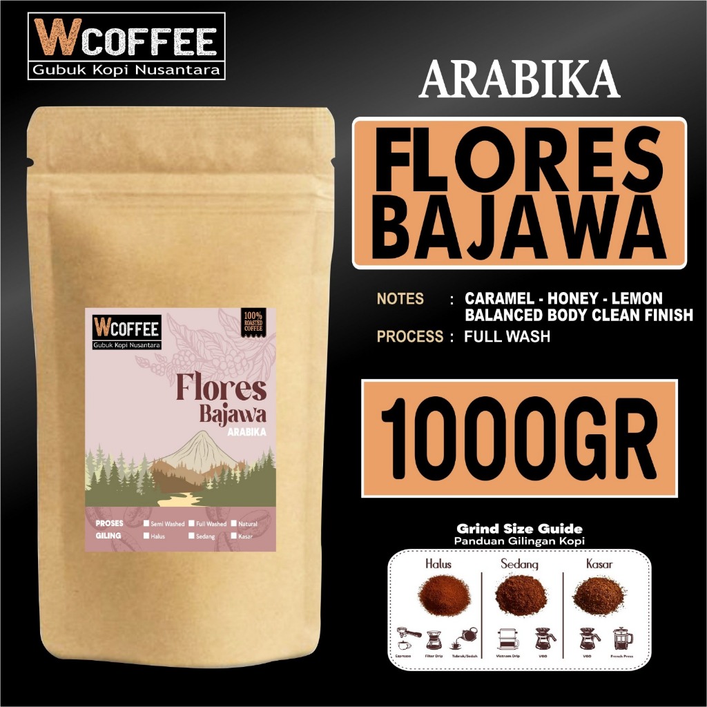 

Kopi Arabika Flores Bajawa 1000gr Arabica Bean coffee - Biji Kopi spesial