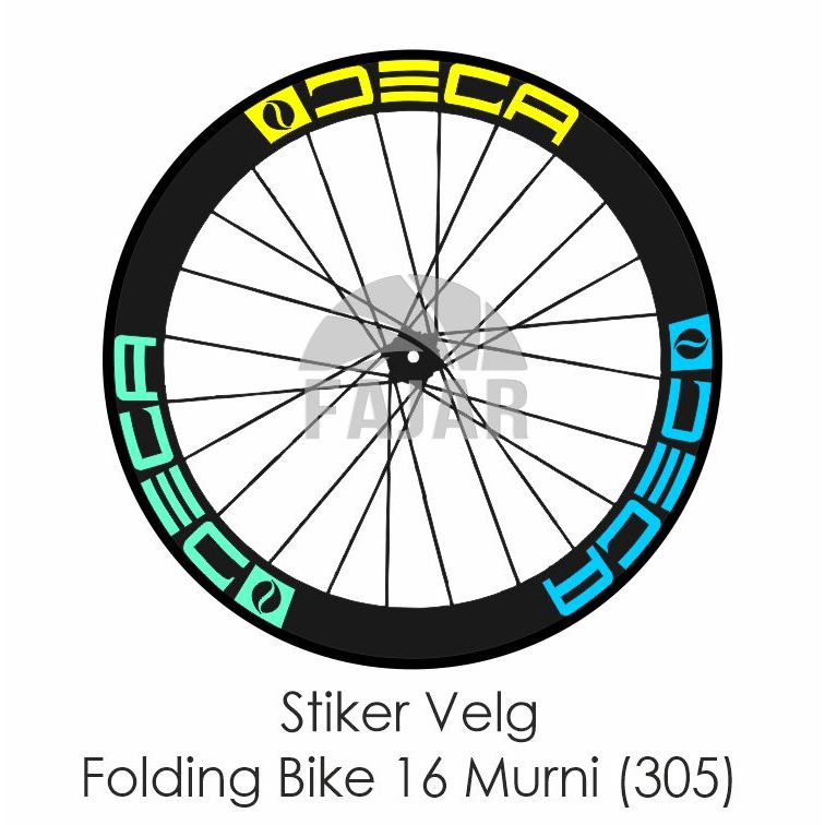 Stiker Decaf Untuk Velg Sepeda Lipat Rims 16 Murni (305) Harga Bijian
