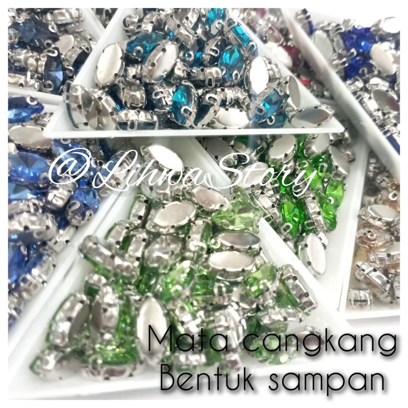 1LUSIN - MATA CANGKANG BENTUK SAMPAN/PAYET BAJU/DIAMOND CANGKANG