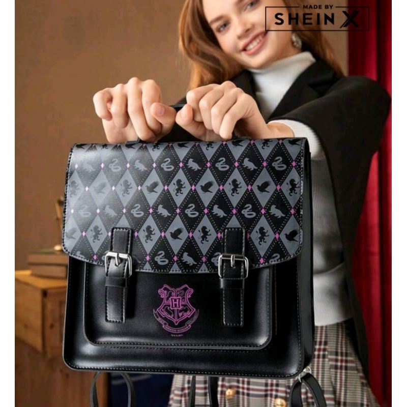 Tas Ransel Jinjing pattern Hogwarts SHEIN x Harry Potter
