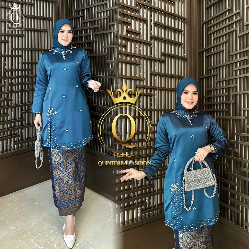 Set Kebaya Melayu Payet Manual | Tunik Padang Set Songket | Kebaya Pesta | Kebaya Ibu Besan