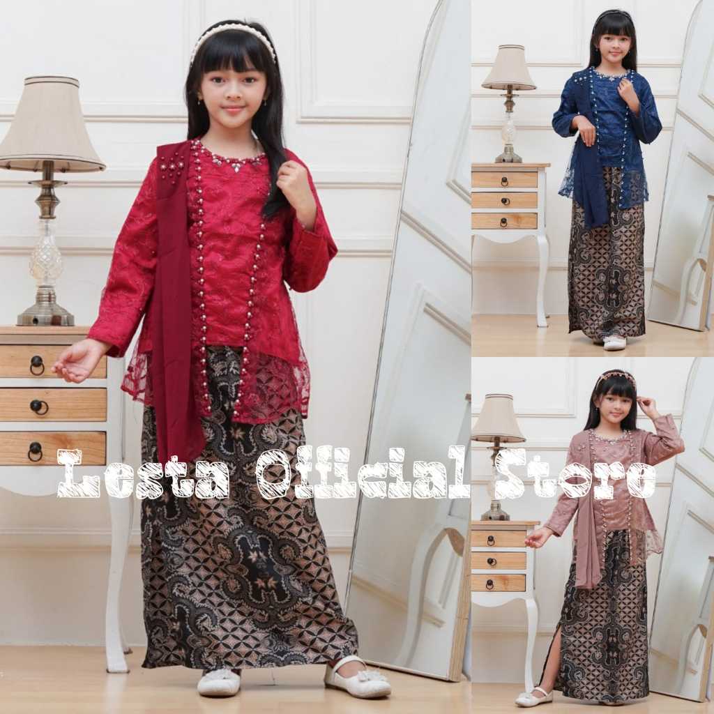 Kebaya Anak Perempuan Modern Set Kebaya Anak TK SD Setelan Kebaya Kutubaru Anak Cewek Baju Kebaya An