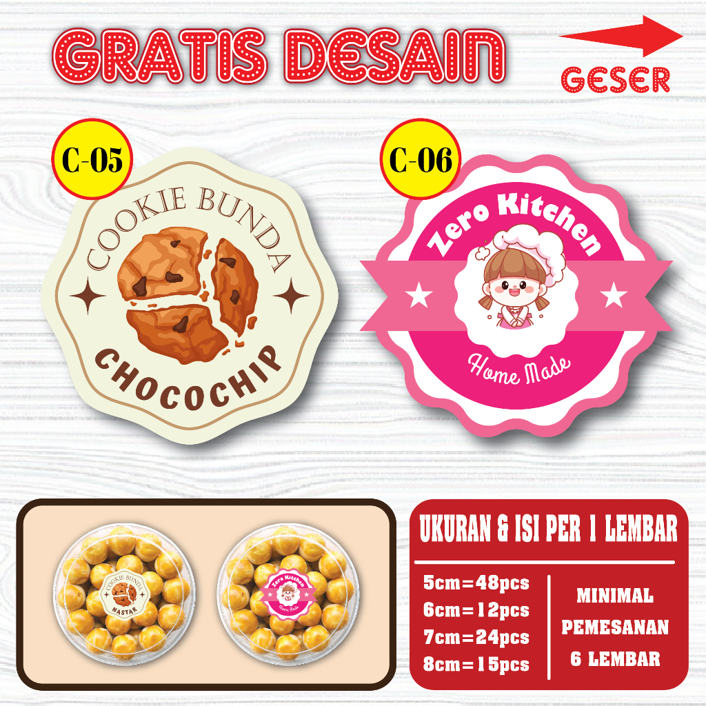 

Sticker Toples cookies / sticker nastar / sticker kuker / sticker label makanan / sticker kemasan