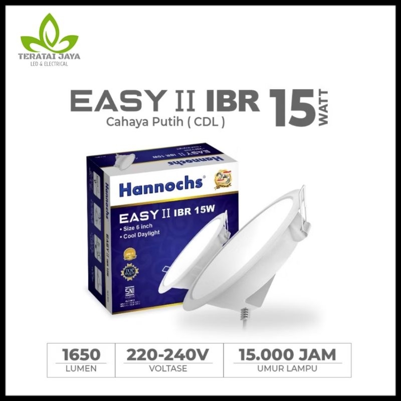 Hannochs Downlight  Led easy IBR 15wat / Lampu Plafon / Downlight ukuran 6in