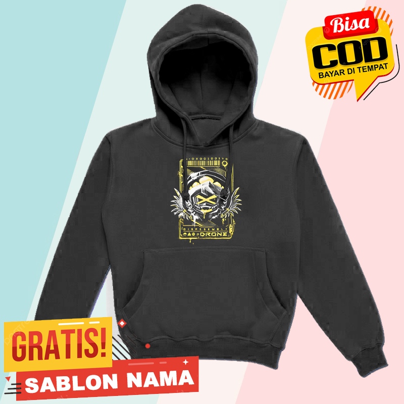 Jaket Hoodie Anak Murder Drones Glitch / Jaket Sweater Hoodie Anak Laki Laki & Perempuan Custom Nama