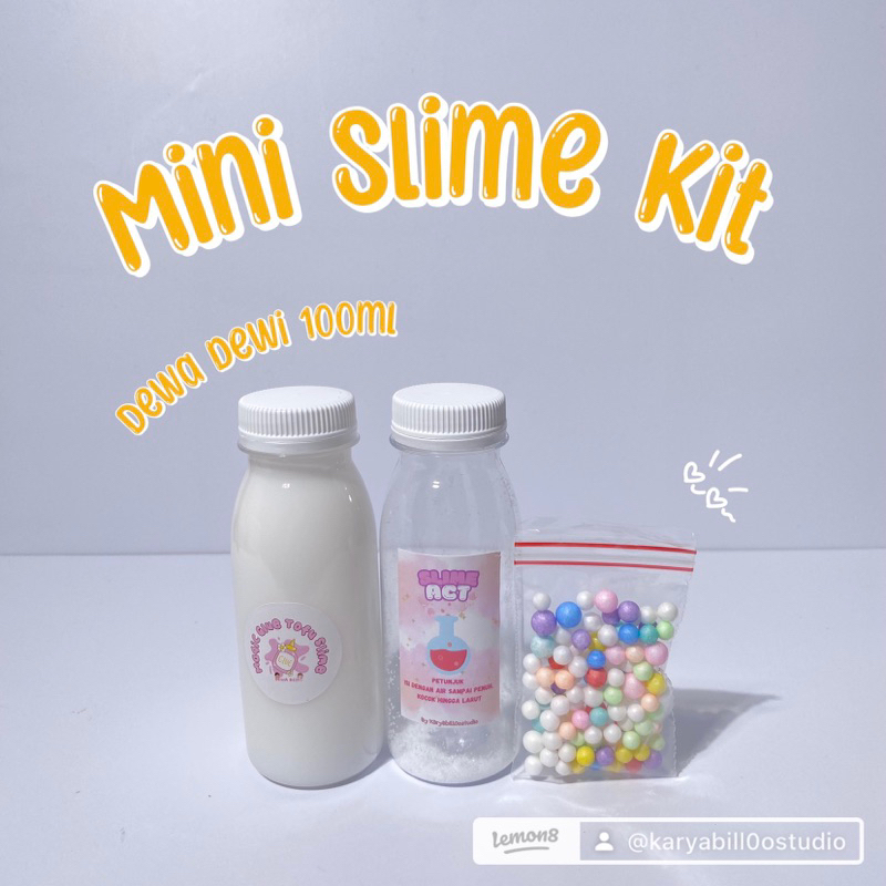 MINI SLIME KIT ORIGINAL | MINI SLIME KIT TOFU | MINI SLIME KIT CLEAR SLIME DEWA DEWI 100ml