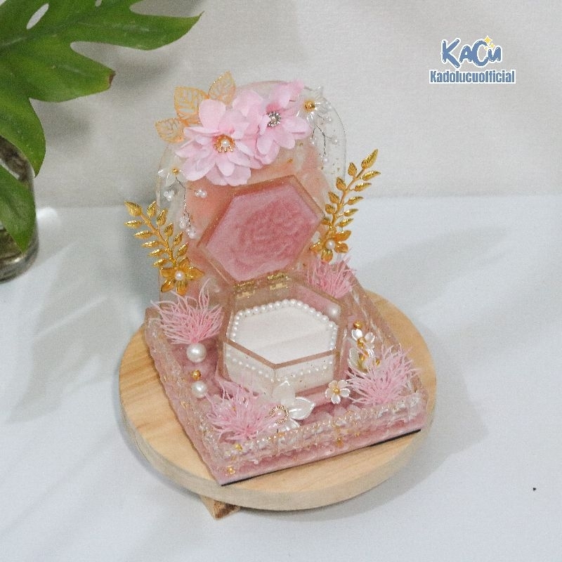 Ziya Ringbox Wadah Perhiasan / Kotak Cincin Tunangan & Pernikahan / Tempat Cincin Mahar / Jewelry Bo