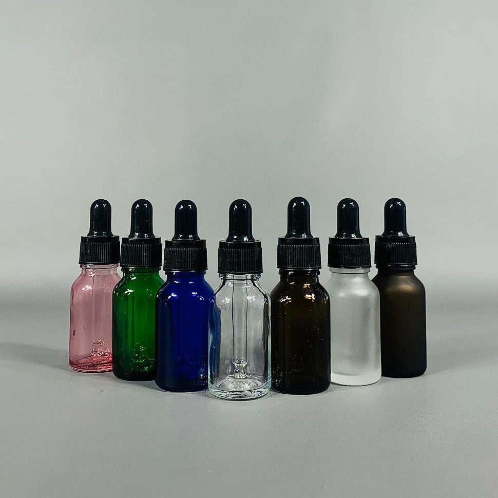 Botol Kaca Pipet 15 Ml Ring Hitam Non-Segel / Botol Pipet 15 Ml / Botol Serum 15 Ml