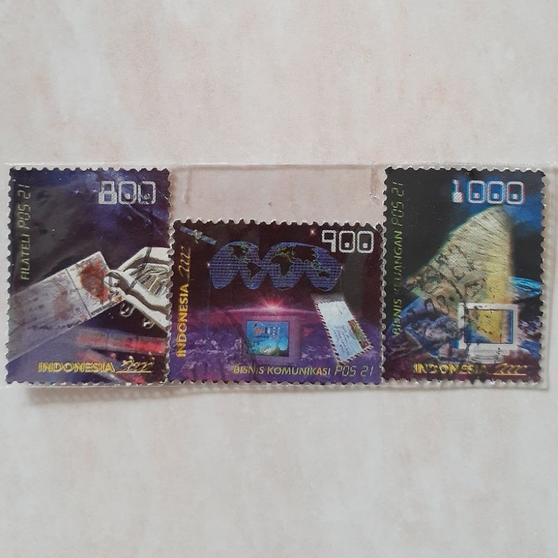 

(A) Perangko Indonesia POS 21 Tahun 2000 set 3pcs