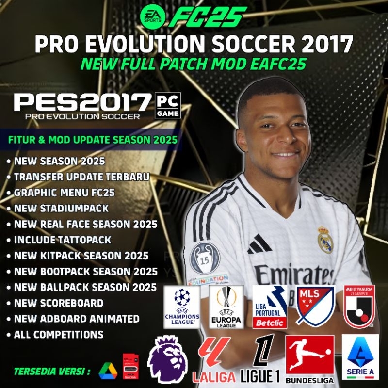 Flashdisk Pes 2017 Game pc/laptop Plug&Play Mod FC25