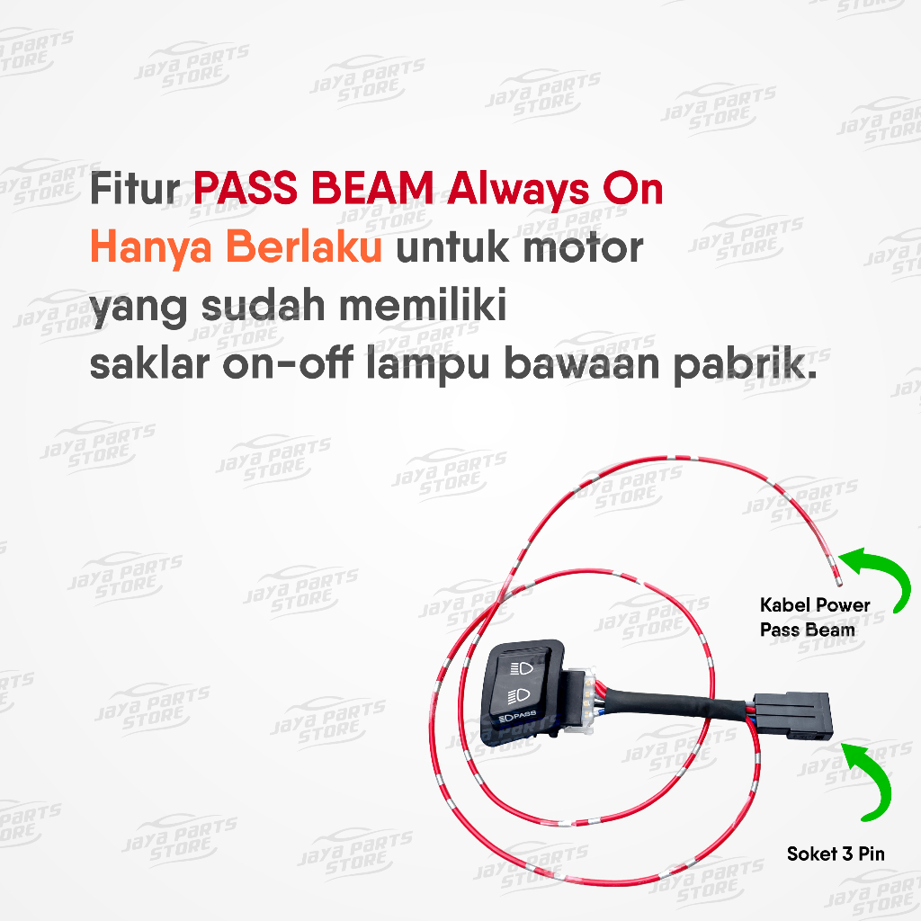 HJK Saklar Pass Beam Dim 3 Mode Beat Karbu FI Vario 110 Supra X 125 Socket 3 Pin 4 Pin Saklar Motor
