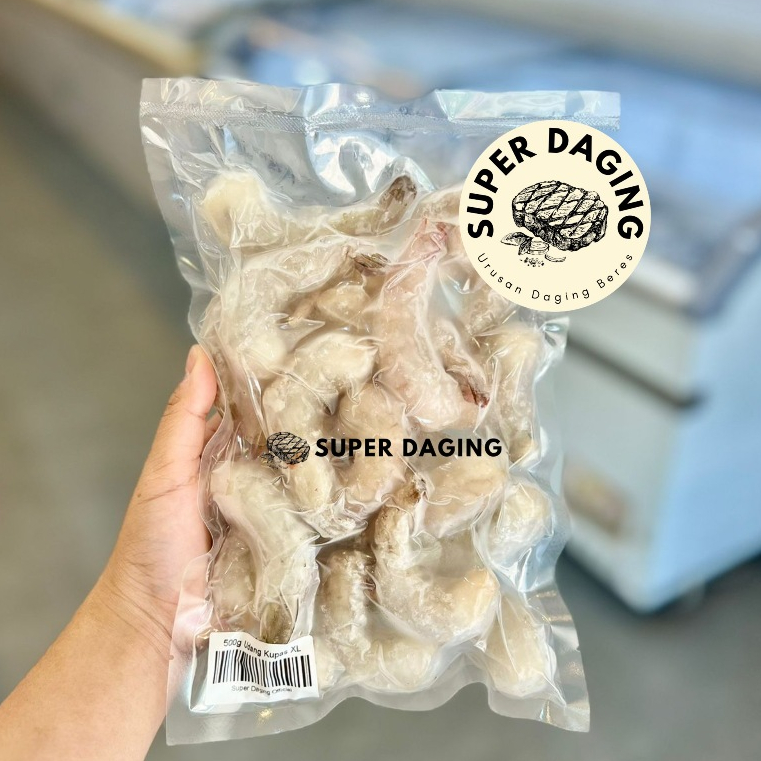 

Udang Vaname Jumbo XL Kupas Frozen 1kg- Super Daging Tangerang
