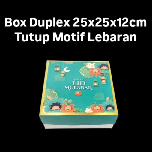 

( 5 pcs ) Kotak Box Brownies Hampers Lebaran Ukuran 25x25x12 cm Dus Tosca Eid Mubarak Packaging Kue