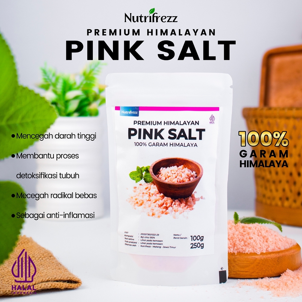 

Nutrifrezz Himalayan Salt Garam Himalaya Original Asli Tanpa Campuran Pink Salt 100 GR
