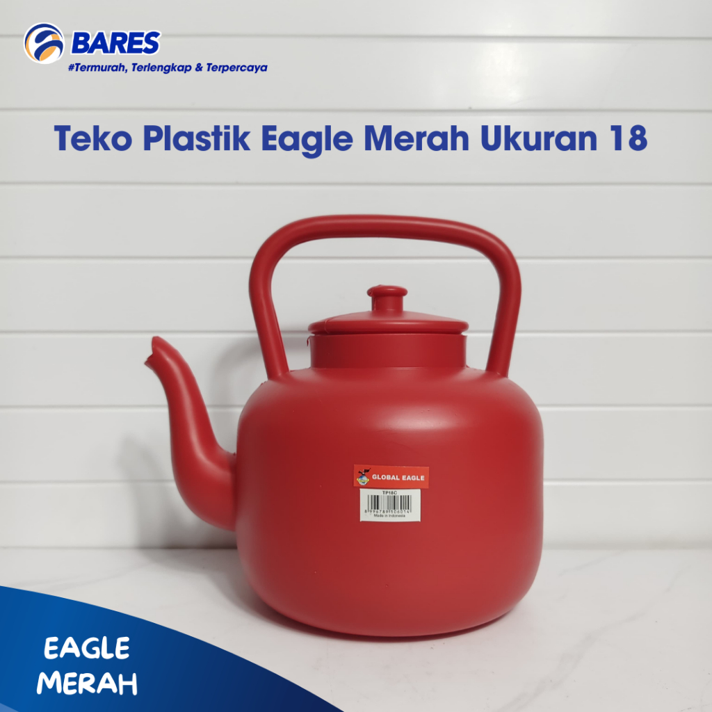 Teko/ Ceret Kendi Merah Plastik Eagle 18 cm