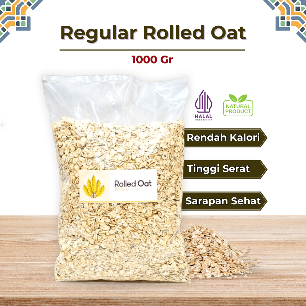

Rolled Oat 1 Kg Regular Gandum Kasar Organik Premium
