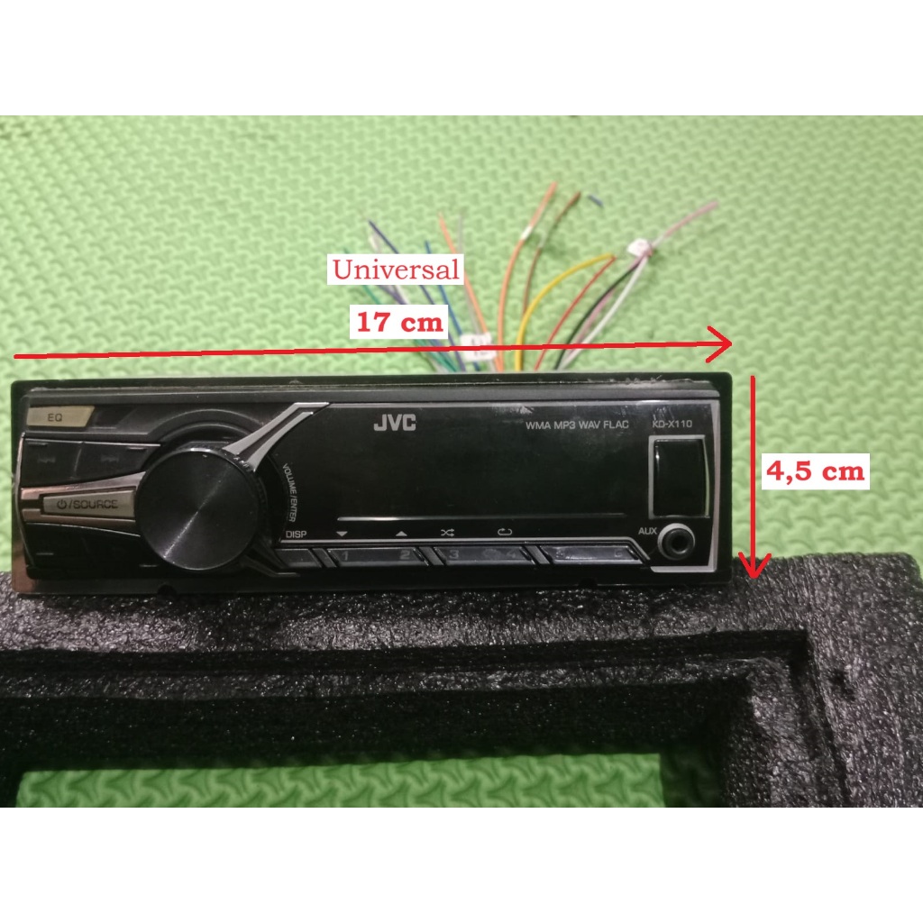 Head Unit JVC KD-X110N. Ori Datsun. Gratis Soket. Kondisi Bekas Pemakaian.