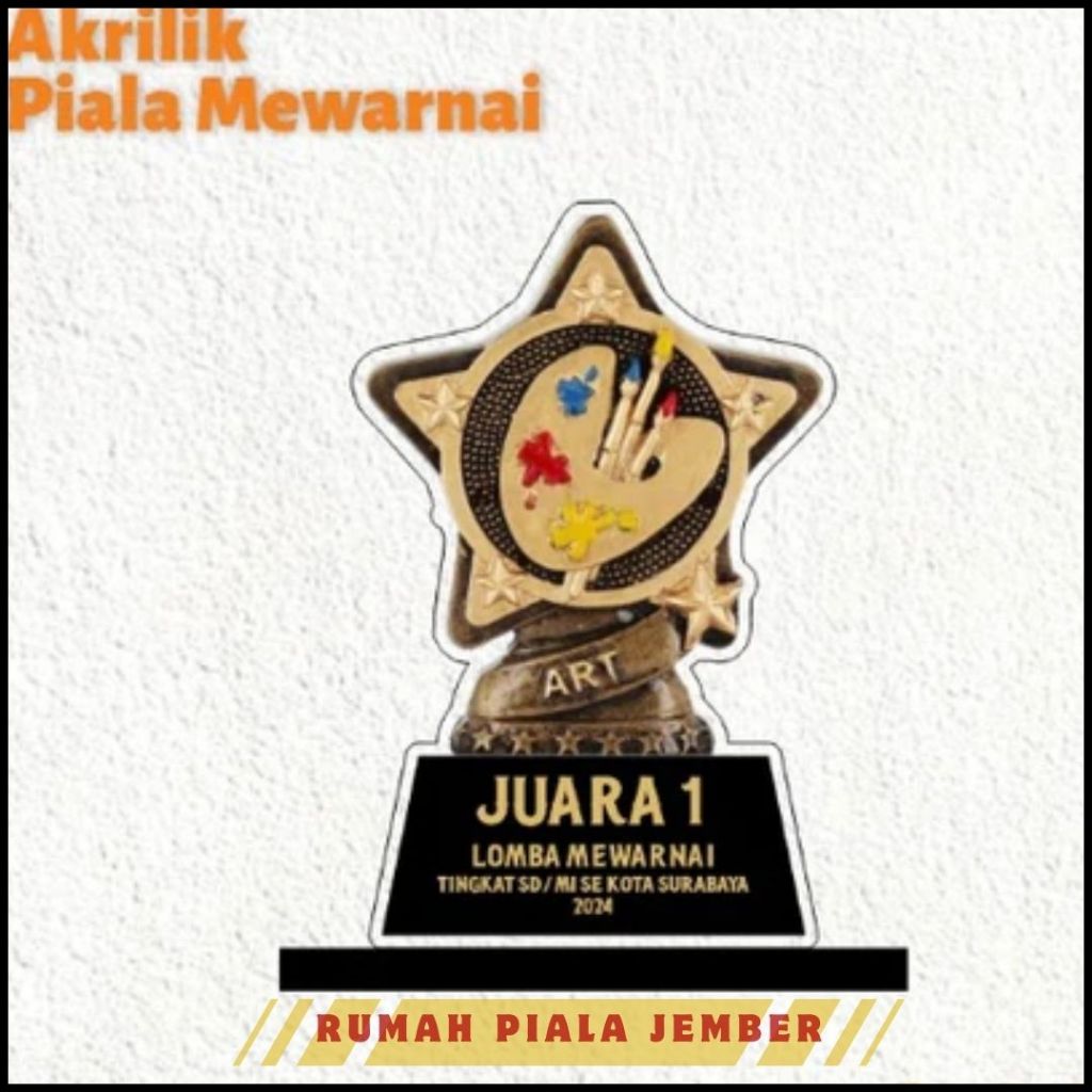 Piala Lomba Melukis Piala Lomba mewarnai Piala Menggambar Akrilik Custom