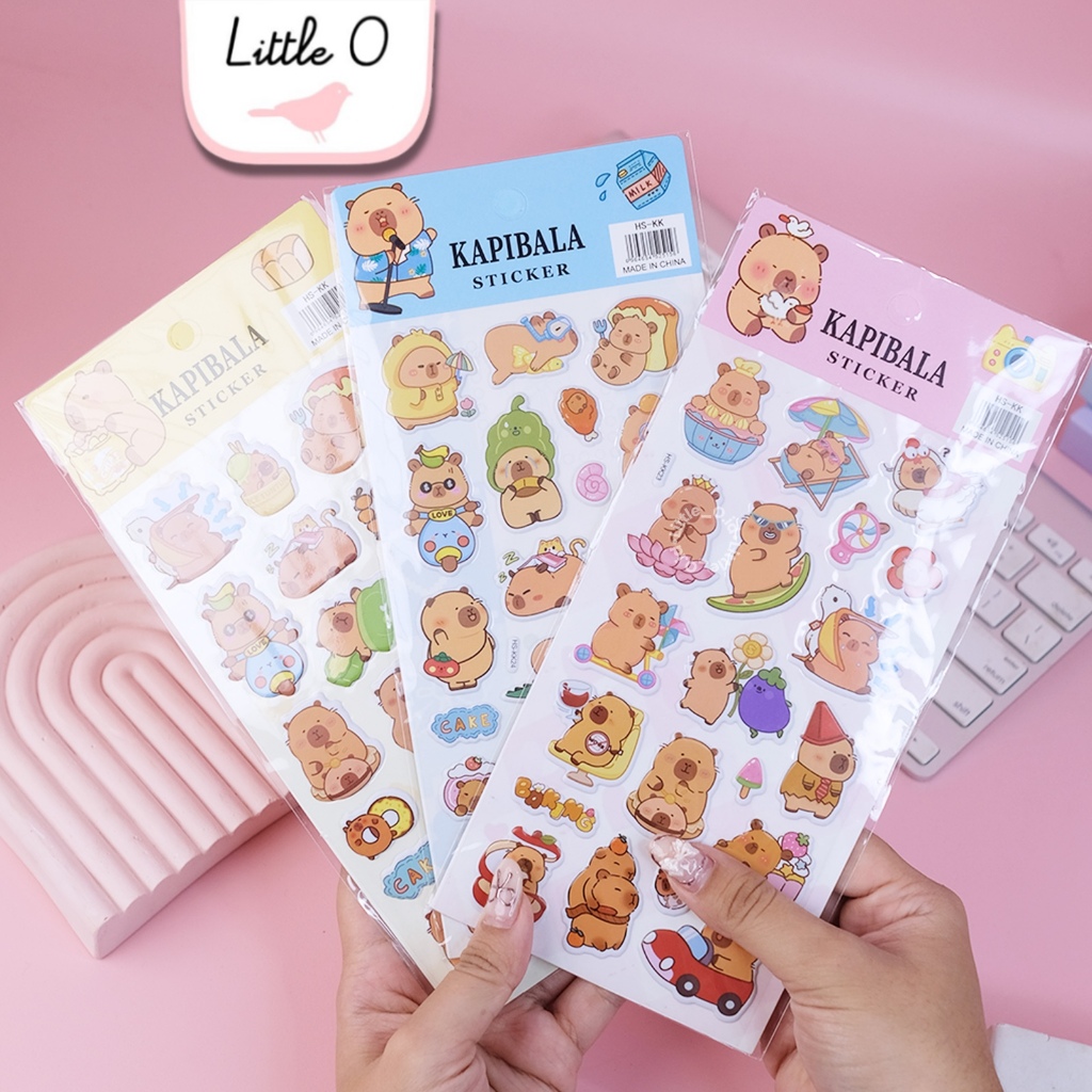 

Sticker Kapibala 3D Stiker Anak Scrapbook Jurnal Stiker Timbul Karakter